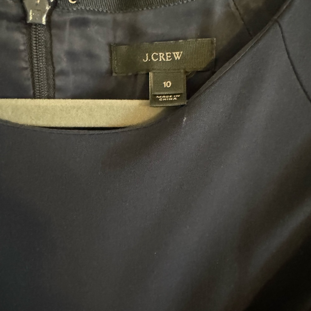 Jcrew Navy Flutter Sleeve Structured Knee Length … - image 3